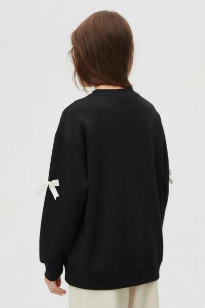 Kız Çocuk Sweatşirt 8-14 Yaş 39328 Siyah - 2