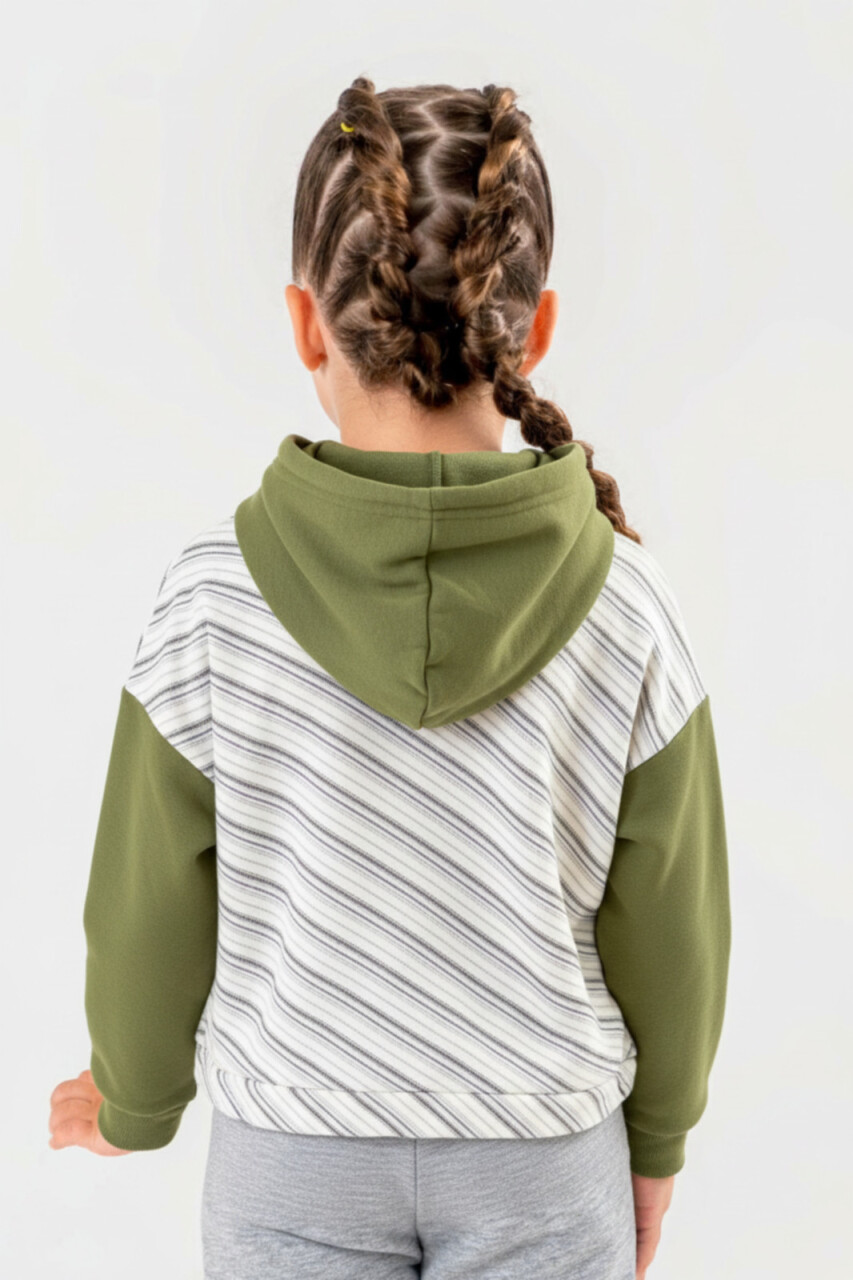 Kız Çocuk Sweatshirt 8-14 Yaş 37307 Haki - 2