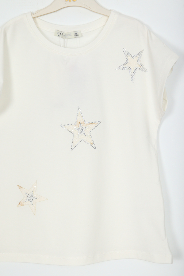 Kız Çocuk Tişort 5-9 Yaş 36002 Beyaz - 2