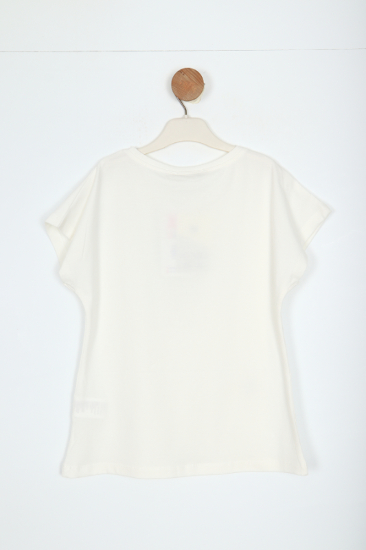 Kız Çocuk Tişort 5-9 Yaş 36002 Beyaz - 4