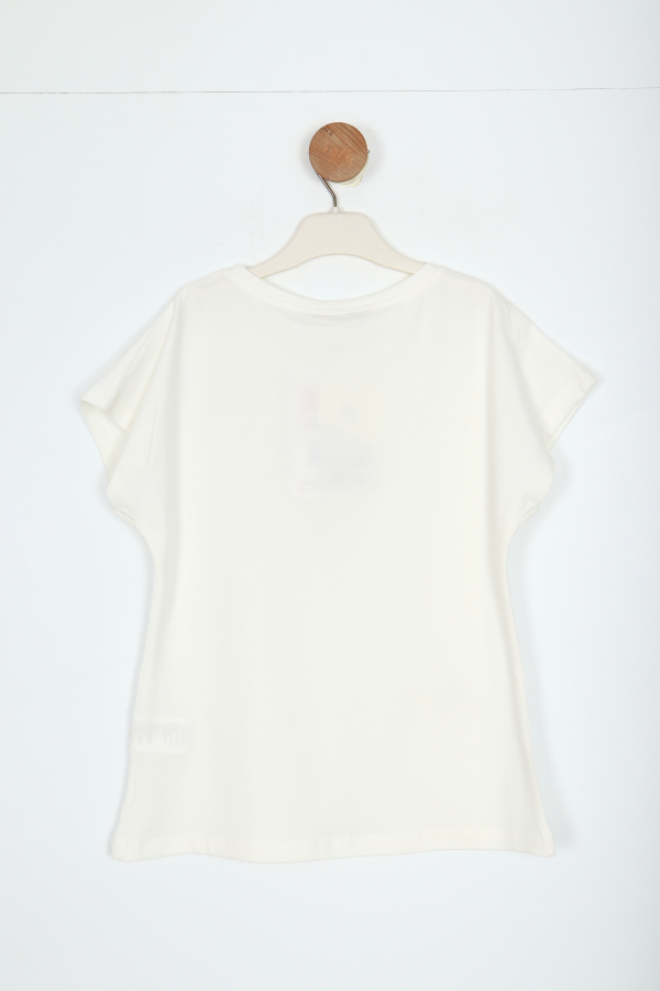 Kız Çocuk Tişort 5-9 Yaş 36002 Beyaz - 4