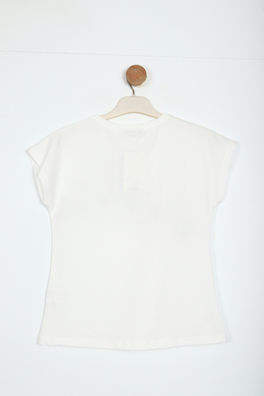 Kız Çocuk Tişort 10-14 Yaş 35950 Beyaz - 3