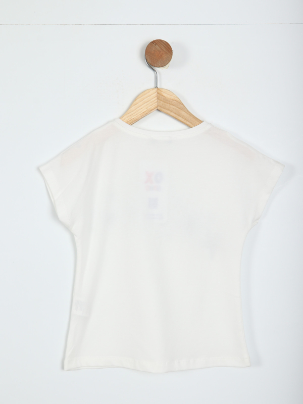 Kız Çocuk Tişort 5-9 Yaş 35950 Beyaz - 3