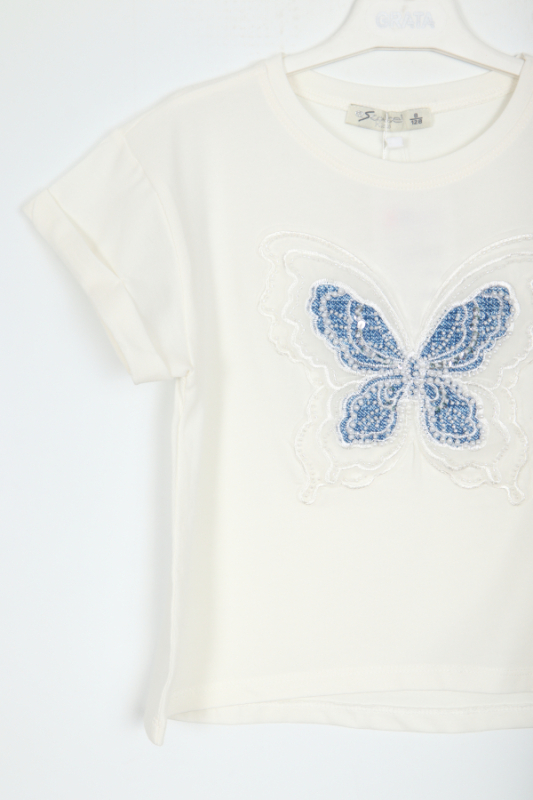 Kız Çocuk Tişort 5-9 Yaş 36044 Beyaz - 2
