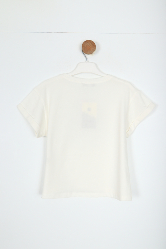 Kız Çocuk Tişort 5-9 Yaş 36044 Beyaz - 3