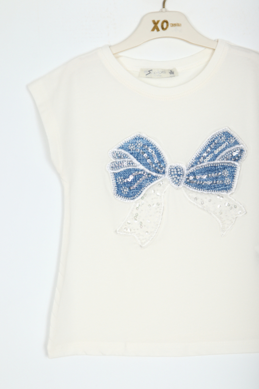 Kız Çocuk Tişort 5-9 Yaş 36040 Beyaz - 2