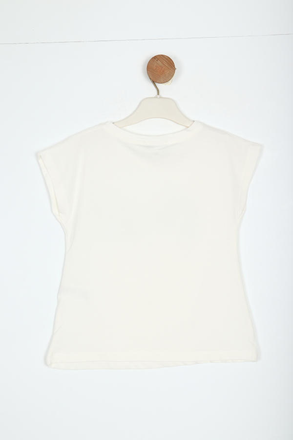 Kız Çocuk Tişort 5-9 Yaş 36040 Beyaz - 3