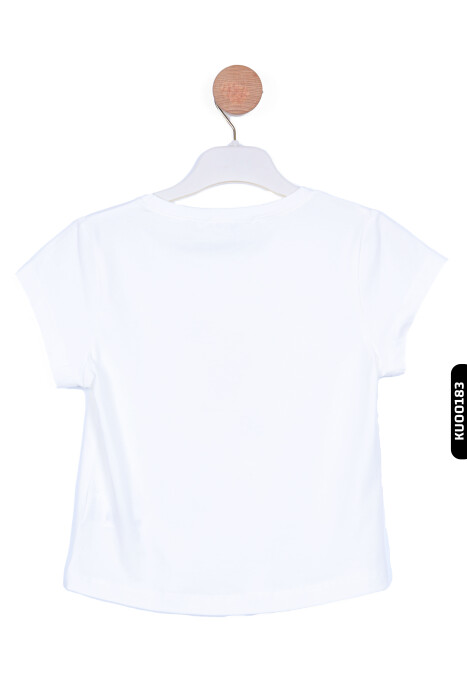 Dijital Baskılı Kristal Taş Baskılı T-Kollu Slim Fitli Kız Çocuk Tişört 8-14 36435 Ekru - Yeşil - 2