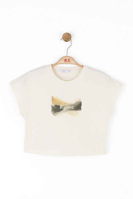 Kız Çocuk Tişort 8-14 Yaş 38380 Krem-Haki * - 3