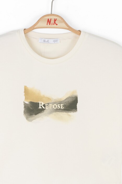Kız Çocuk Tişort 8-14 Yaş 38380 Krem-Haki * - 4
