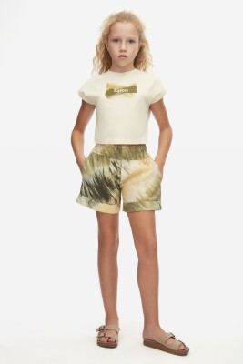 Kız Çocuk Tişort 8-14 Yaş 38380 Krem-Haki * - 5