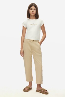 Kız Çocuk Tişort 8-14 Yaş 38360 Ekru - 6