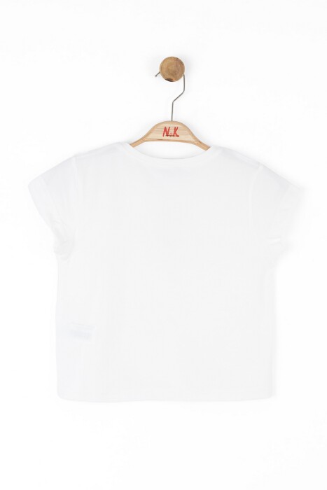 Kız Çocuk Tişort 8-14 Yaş 38302 Ekru - Gri - 2
