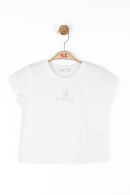 Kız Çocuk Tişort 8-14 Yaş 38302 Ekru - Pudra 