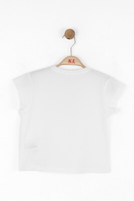 Kız Çocuk Tişort 4-8 Yaş 38522 Ekru - 2