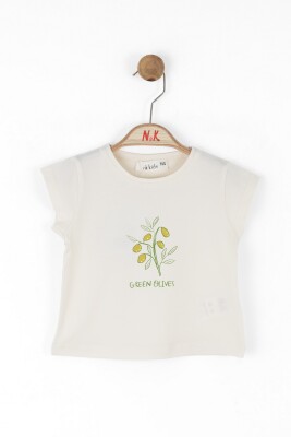 Kız Çocuk Tişort 1-4 Yaş 38607 Krem - NK KİDS