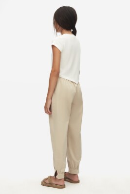 Kız Çocuk Tişort 10-16 Yaş 38806 Ekru - 5