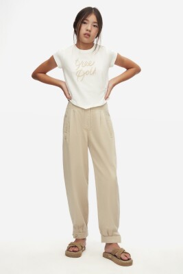 Kız Çocuk Tişort 10-16 Yaş 38806 Ekru - 6