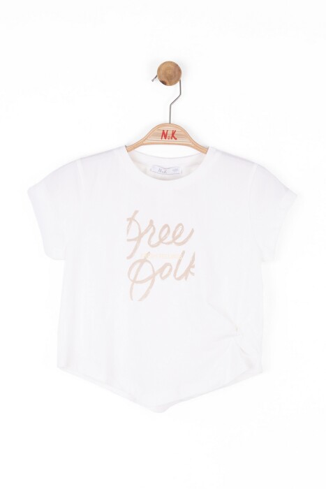 Kız Çocuk Tişort 10-16 Yaş 38806 Ekru - 9