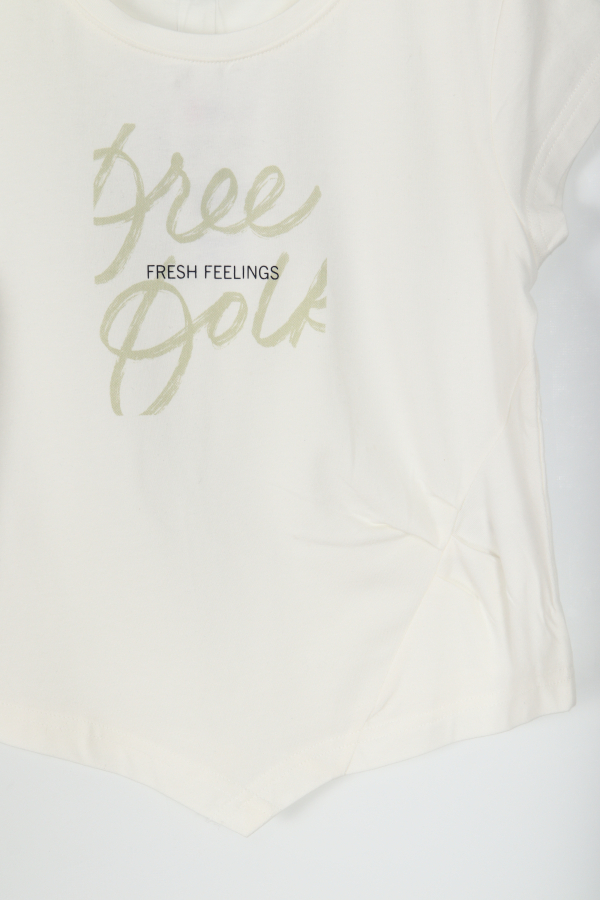 Kız Çocuk Tişort 10-16 Yaş 38806 Ekru - Yeşil - 3