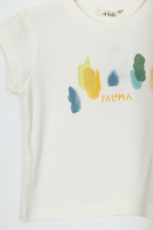 Kız Çocuk Tişort 4-8 Yaş 38544 Ekru - 2