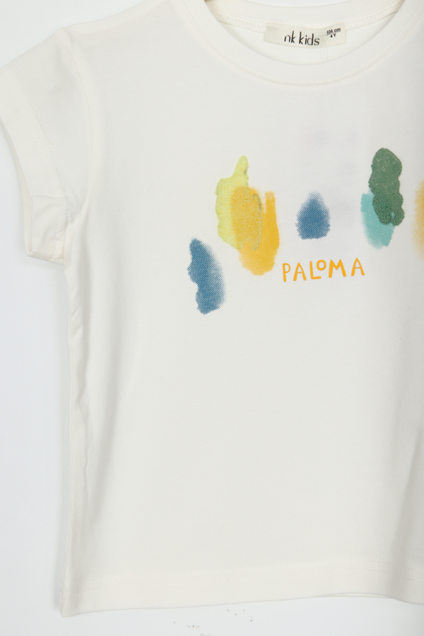 Kız Çocuk Tişort 4-8 Yaş 38544 Ekru - 2