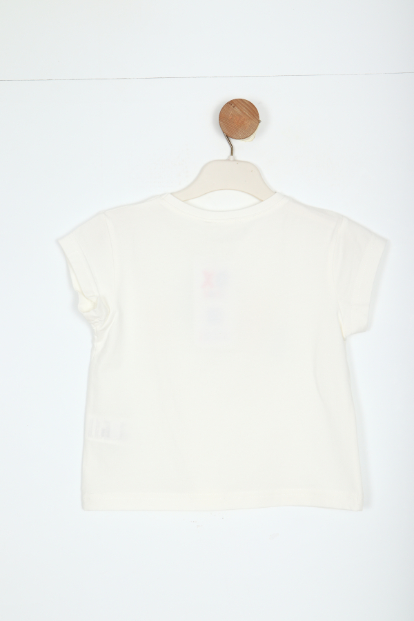 Kız Çocuk Tişort 4-8 Yaş 38544 Ekru - 3