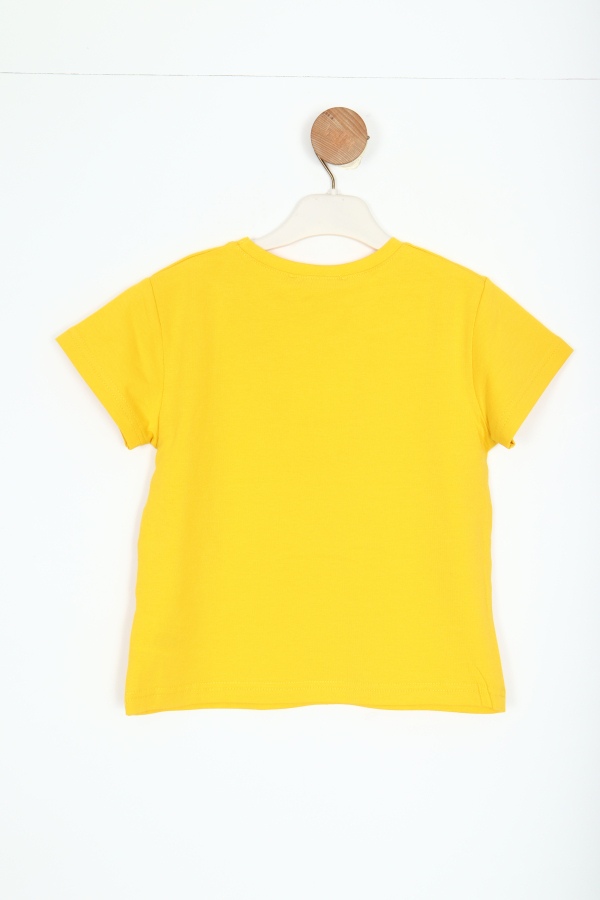 Kız Çocuk Tişort 4-8 Yaş 38557 Sarı - 3