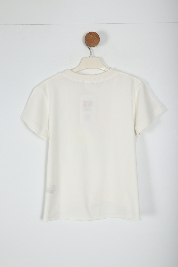 Kız Çocuk Tişort 8-14 Yaş 38435 Ekru - Somon - 3