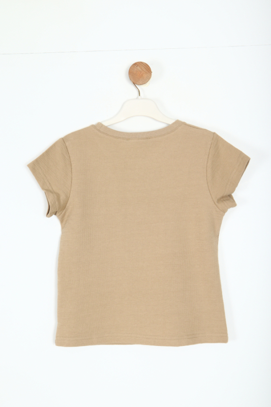 Kız Çocuk Tişort 8-14 Yaş 38406 Camel - 3