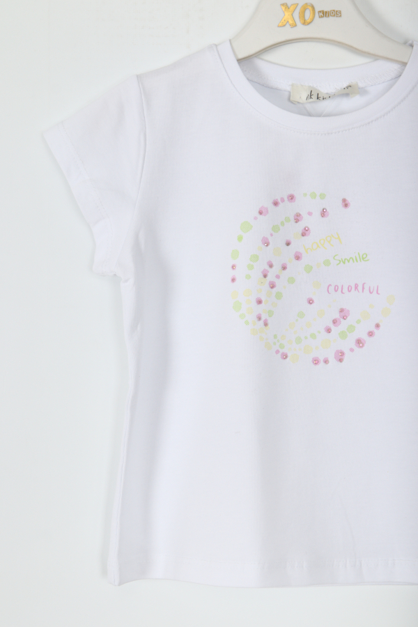 Kız Çocuk Tişort 9Ay-4 Yaş 38641 Ekru - Pembe - 2