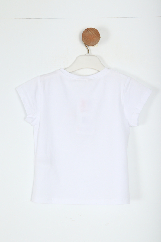 Kız Çocuk Tişort 9Ay-4 Yaş 38641 Ekru - Pembe - 3