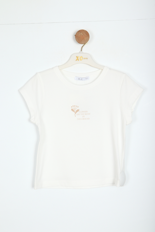 Kız Çocuk Tişort 10-16 Yaş 38800 Ekru - 1