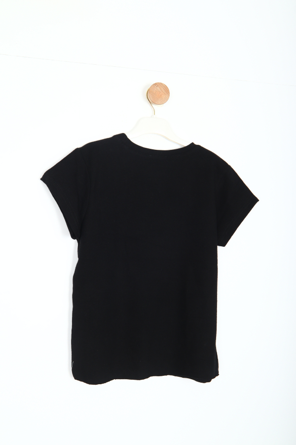 Kız Çocuk Tişört 8-14 Yaş 38404 Siyah - 3