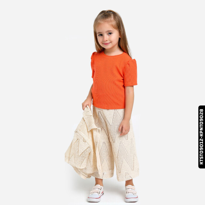 Kız Tişört 1-5 Yaş 35490 Ktst09012 Oranj - 1