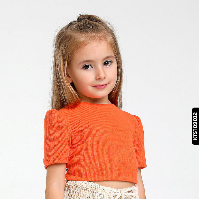 Kız Tişört 1-5 Yaş 35490 Ktst09012 Oranj - 3