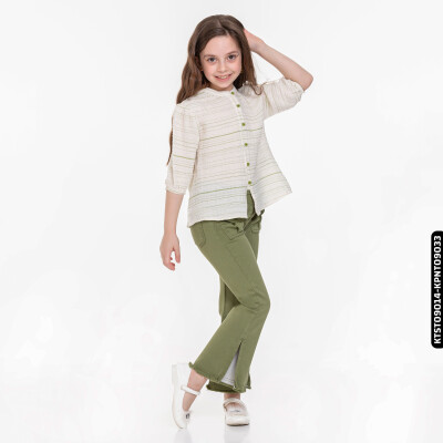 Kız Tişört 5-14 Yaş 35418 Ktst09014 Yeşil - xo kids