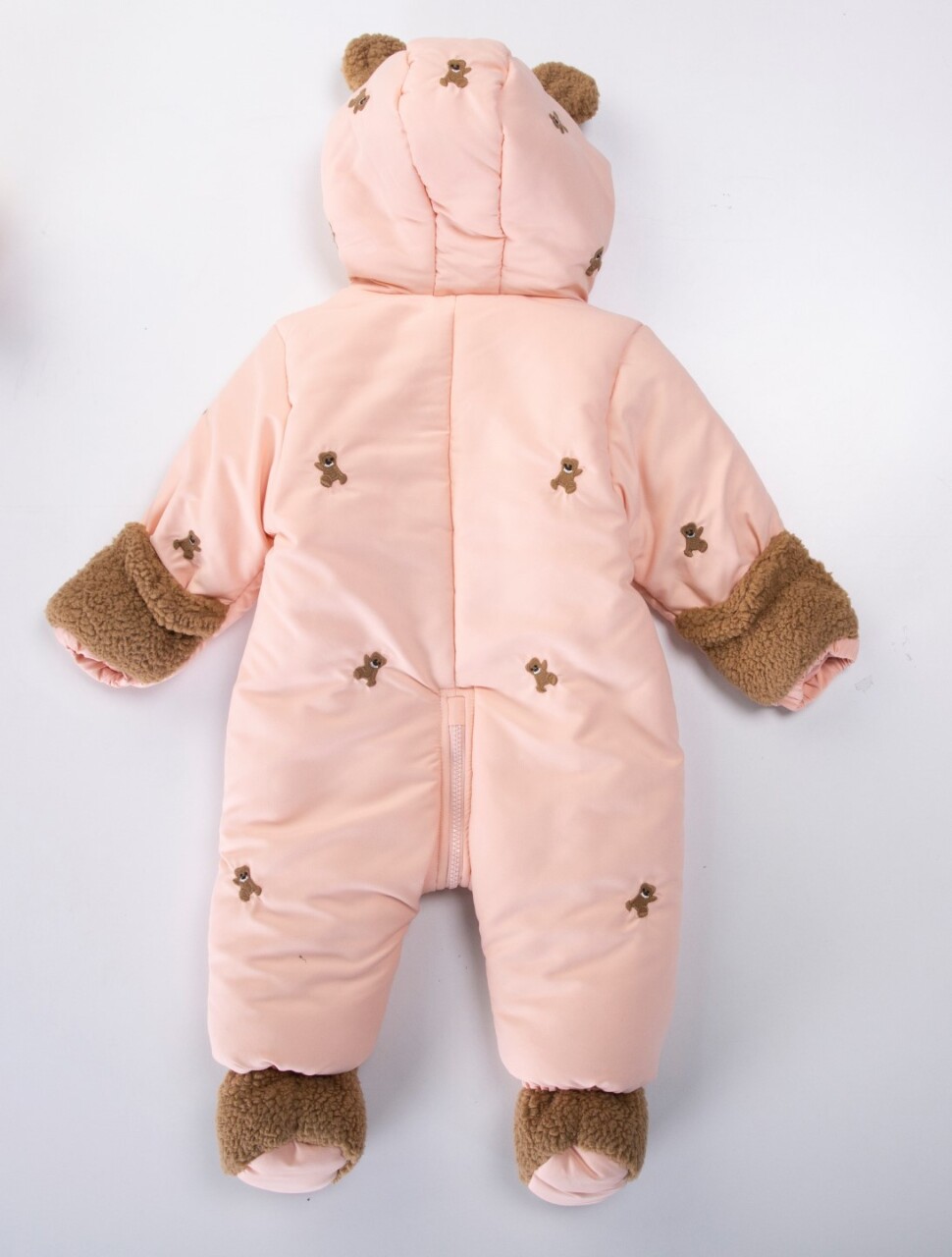 İçi Polarlı Su Ve Rüzgar Geçirmez Kapüşonlu Kız Çocuk Kozmonot Tulum 9-24 Ay 50115 Pudra - 2