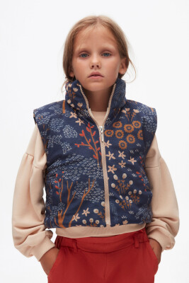 Kız Çocuk Yelek 4-8 Yaş 37508 İndigo - NK KİDS