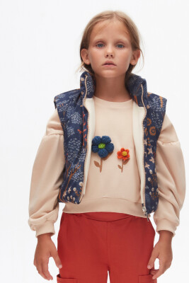 Kız Çocuk Yelek 4-8 Yaş 37508 İndigo - 2