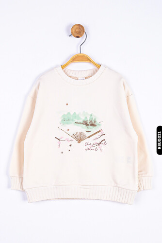 Kız Çocuk Yelpaze Sweatshirt 9-24 Ay 35601 - 1