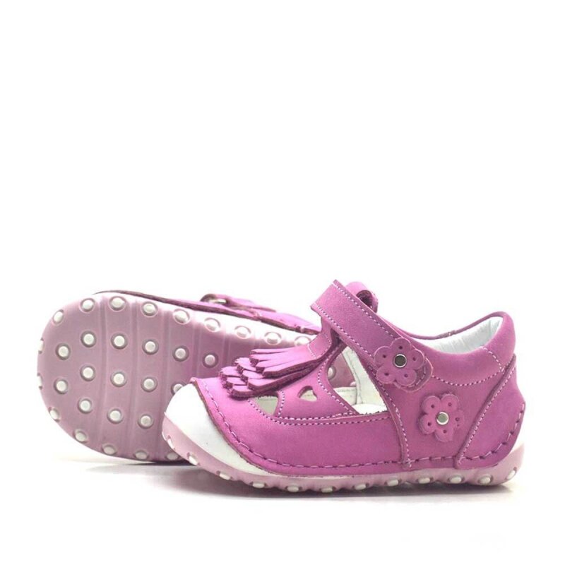 Nino Hakiki Deri Açık Pembe Cırtlı Yazlık İlk Adım Ayakkabı - 4