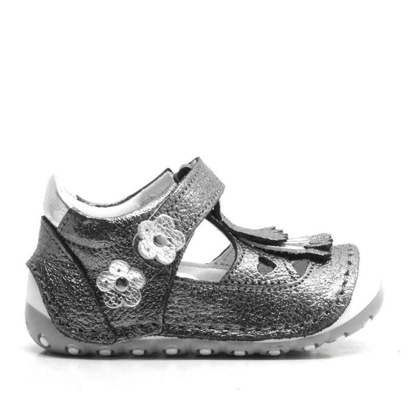 Hakiki Deri Püsküllü Gümüş Cırtlı Yazlık İlk Adım Ayakkabı - 2