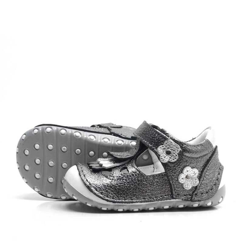 Hakiki Deri Püsküllü Gümüş Cırtlı Yazlık İlk Adım Ayakkabı - 4