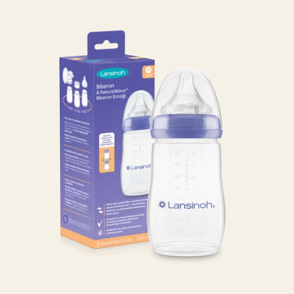 Lansinoh Biberon Natural Wawe Biberon Emziği 240 ml - 1