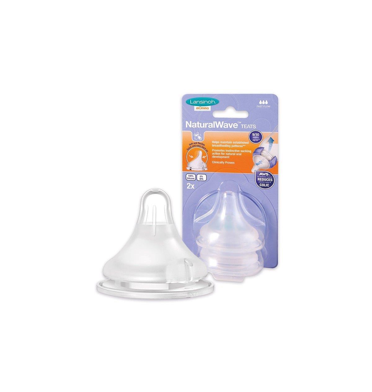Lansinoh Natural Wave Biberon Emziği Yavaş Akış 2'Li - 1
