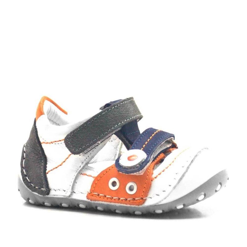 Nino Genuine Leather Orange Velcro Summer First Steps Shoes - Nino