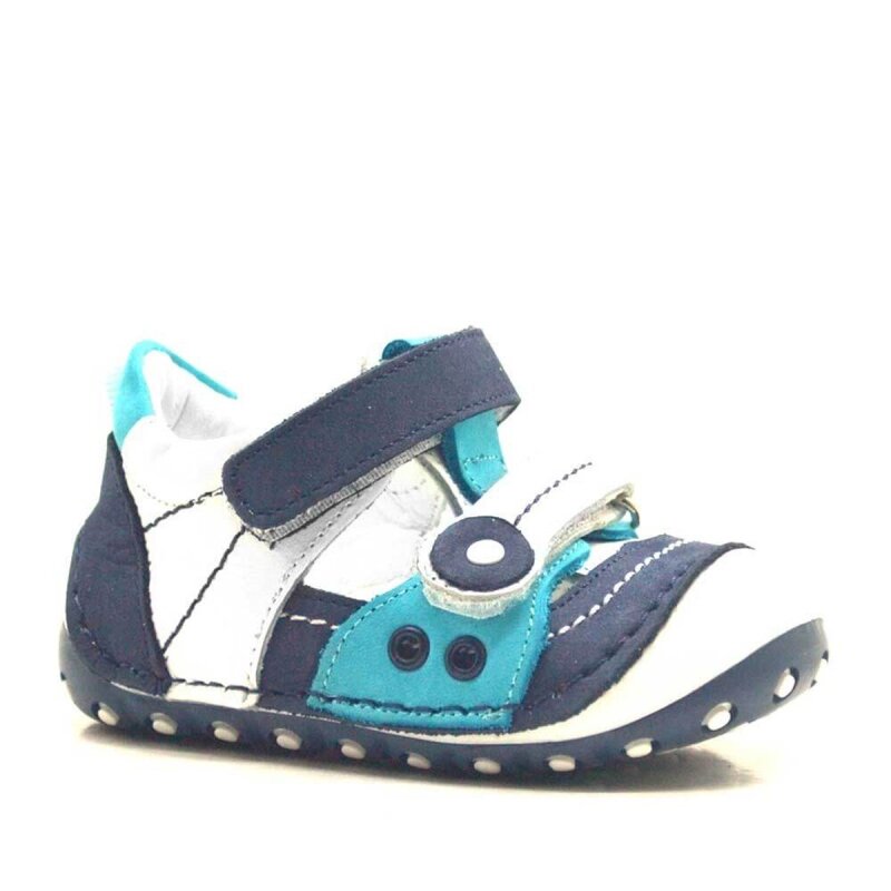 Nino Genuine Leather Blue Velcro Summer First Steps Baby Shoes - Nino