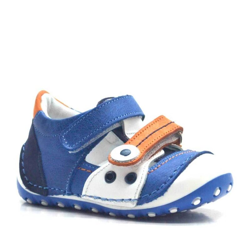 Nino Genuine Leather Orange Velcro Summer First Steps Shoes - Nino