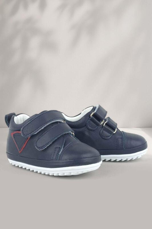 Rakerplus Scrat Genuine Leather Navy Blue First Steps Baby Shoes - 1